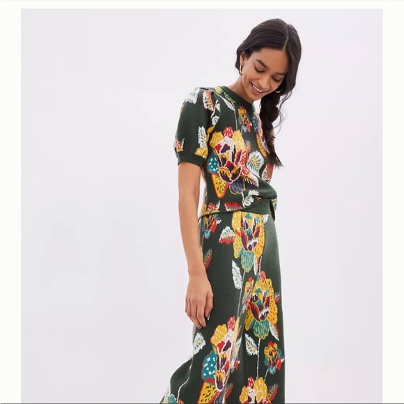 Farm Rio Anthropologie Margarita Floral Sweater Set Sz. XSMALL Petite - Picture 3 of 17